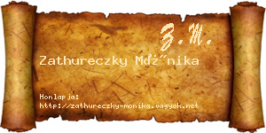 Zathureczky Mónika névjegykártya